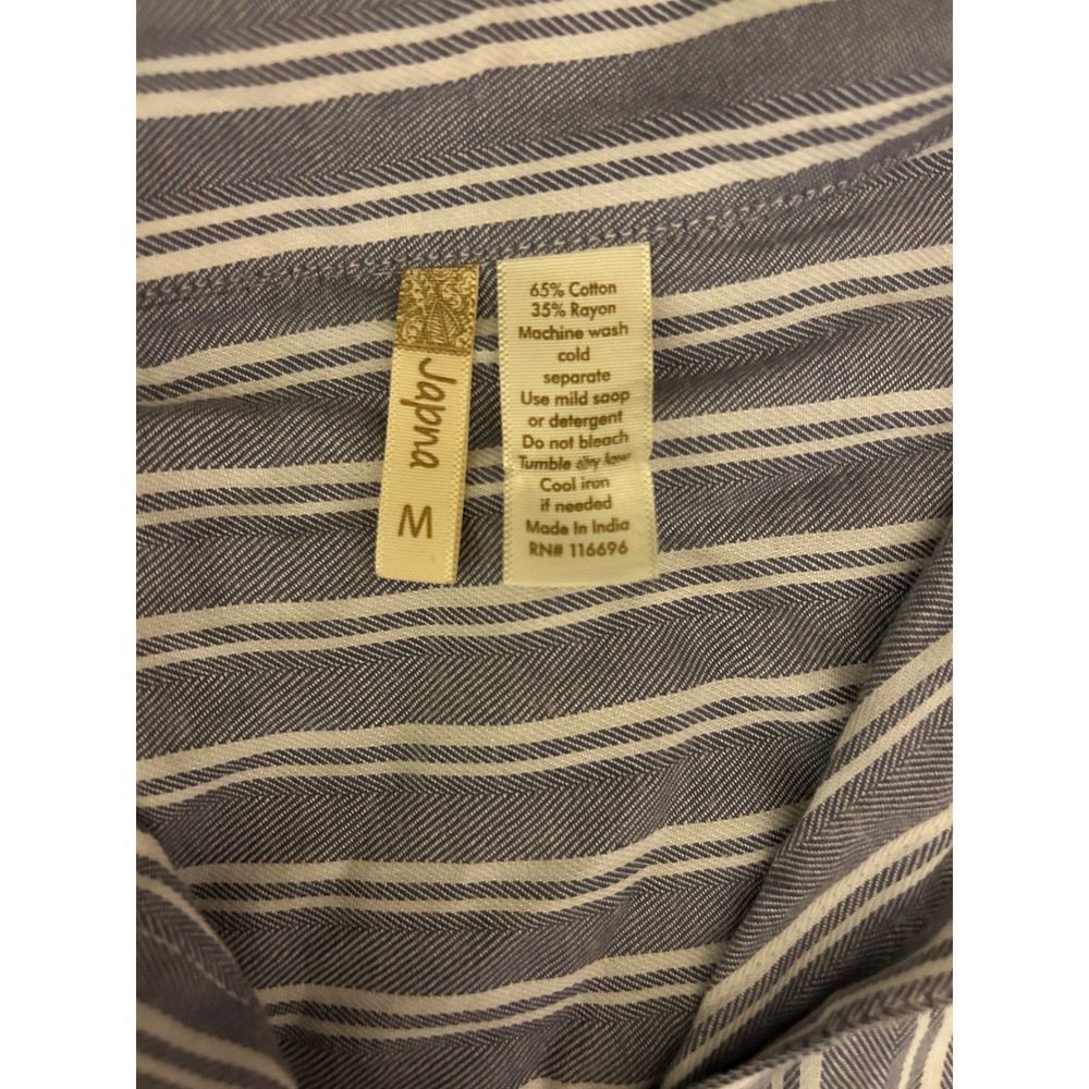 Japna Mini Blue/White Stripe Button Down Shirt Dress. Women's Size Medium. - Picture 7 of 10